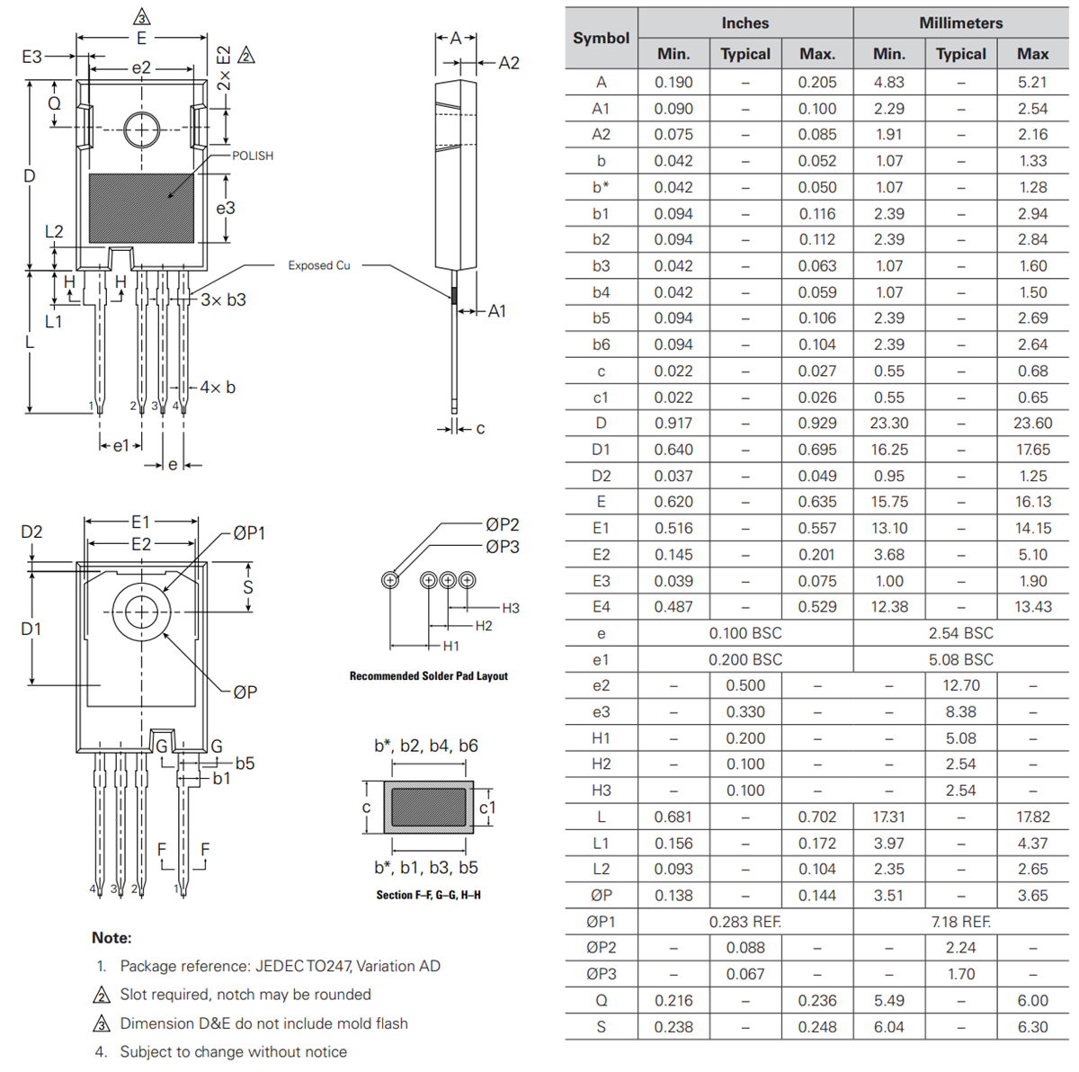 Mechanical Drawing - IXYS IXSH40N120L2KHV SiC MOSFET